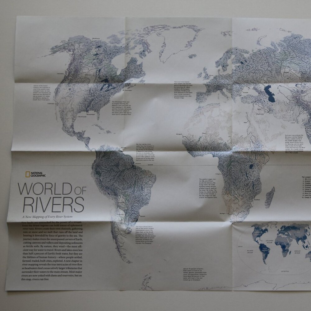 National Geographic "Map World of Rivers"/ 'Hidden Water.'